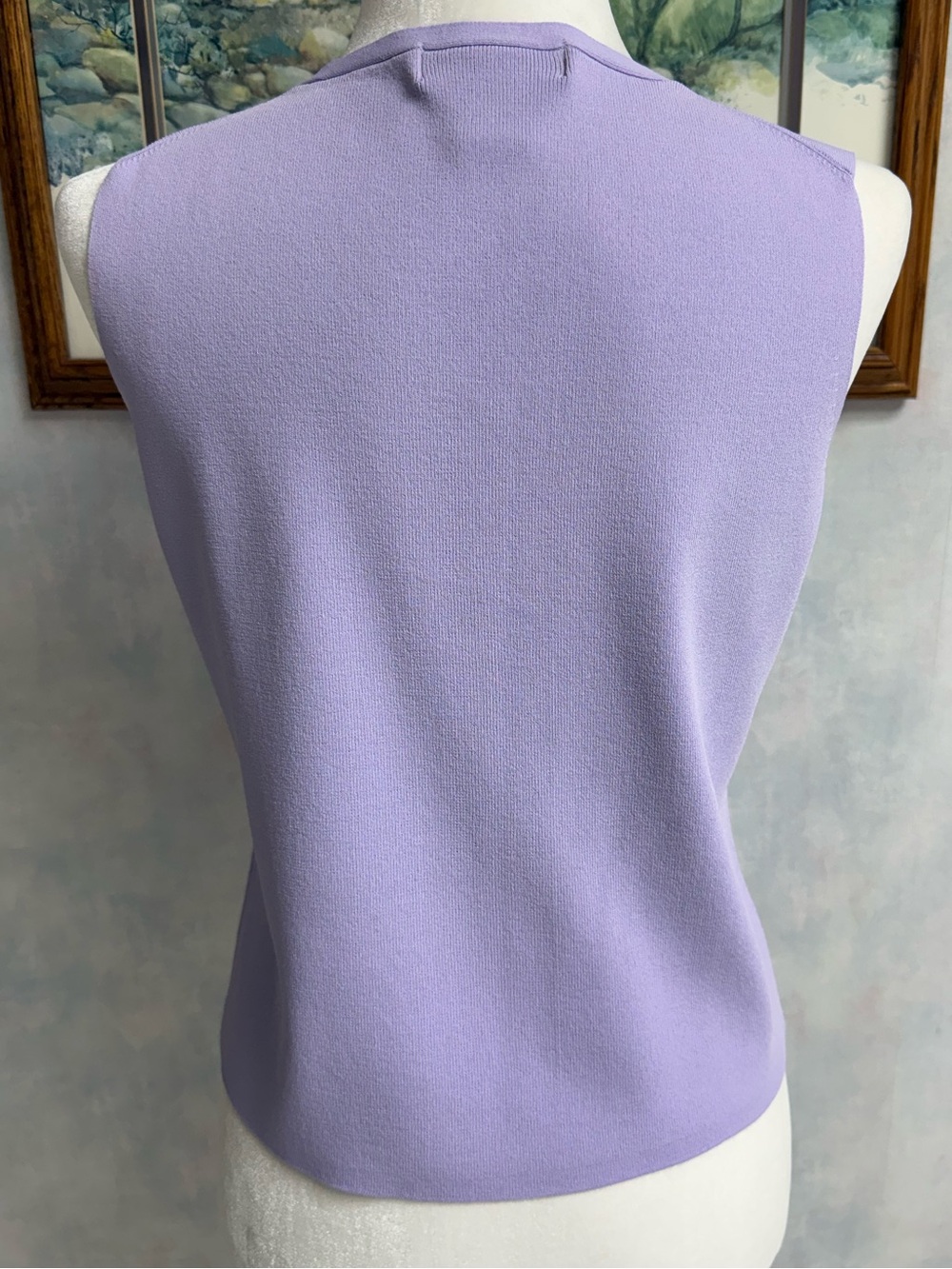 Dress Barn Light Lilac Career Layering Sleeveless Top, Stretchy - Picture 3 of 9